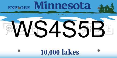 WS4S5B Minnesota License Plate