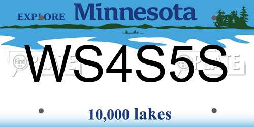 WS4S5S Minnesota License Plate