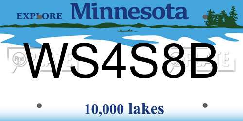 WS4S8B Minnesota License Plate