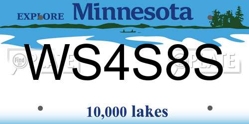 WS4S8S Minnesota License Plate