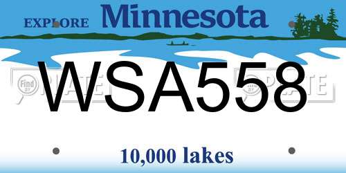 WSA558 Minnesota License Plate