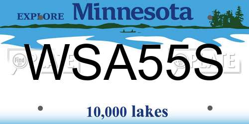WSA55S Minnesota License Plate