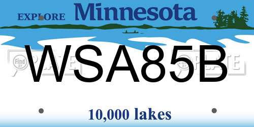 WSA85B Minnesota License Plate