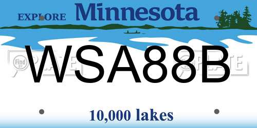 WSA88B Minnesota License Plate