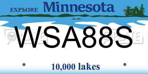 WSA88S Minnesota License Plate