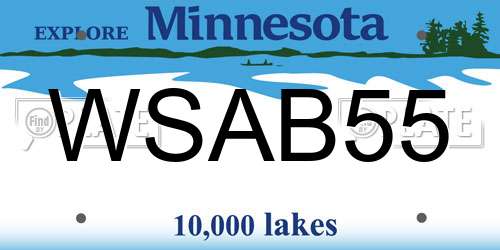 WSAB55 Minnesota License Plate