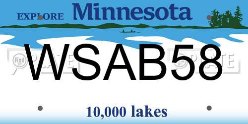 WSAB58 Minnesota License Plate