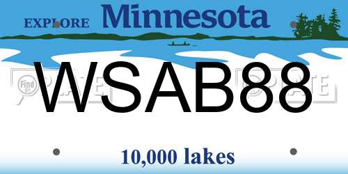 WSAB88 Minnesota License Plate
