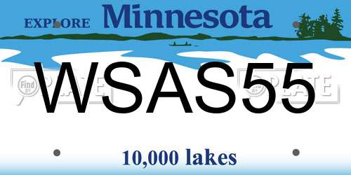 WSAS55 Minnesota License Plate