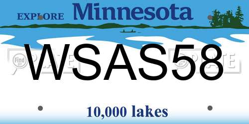 WSAS58 Minnesota License Plate