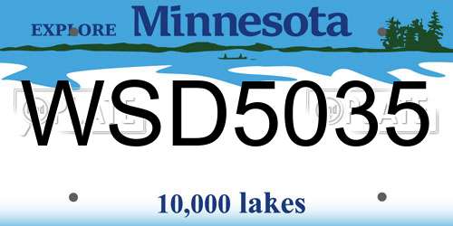 WSD5035 Minnesota License Plate