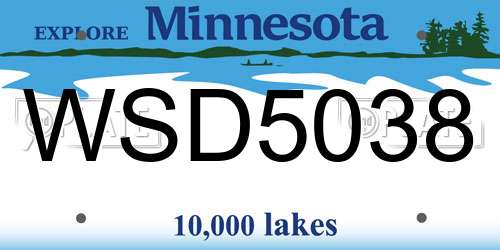 WSD5038 Minnesota License Plate
