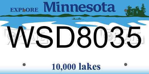 WSD8035 Minnesota License Plate