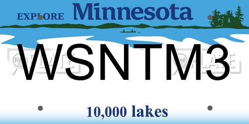 WSNTM3 Minnesota License Plate