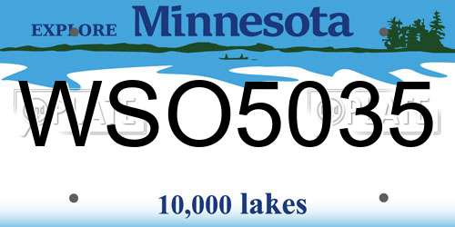 WSO5035 Minnesota License Plate