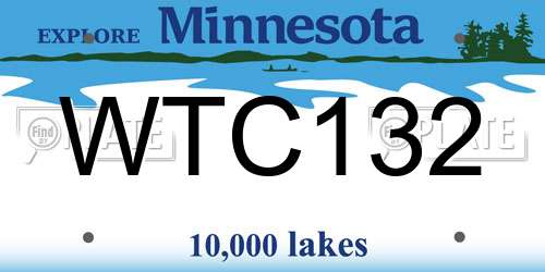 WTC132 Minnesota License Plate