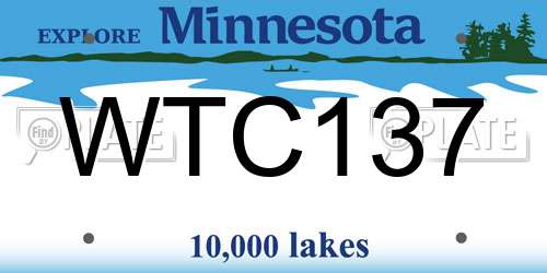 WTC137 Minnesota License Plate