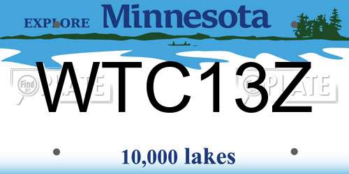 WTC13Z Minnesota License Plate