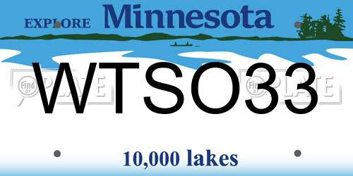 WTSO33 Minnesota License Plate