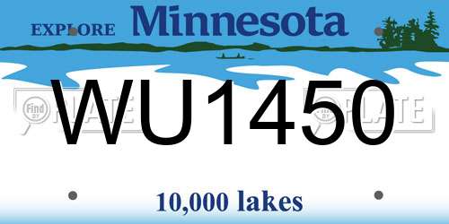 WU1450 Minnesota License Plate