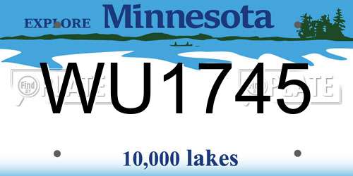 WU1745 Minnesota License Plate