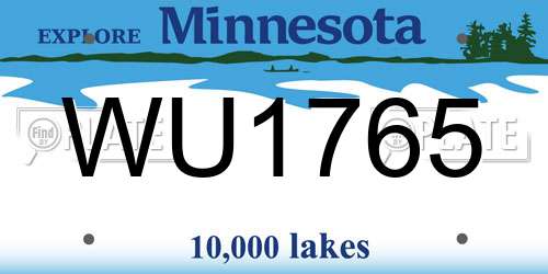 WU1765 Minnesota License Plate