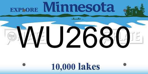 WU2680 Minnesota License Plate