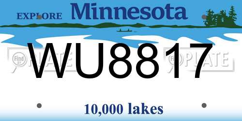 WU8817 Minnesota License Plate