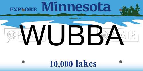 WUBBA Minnesota License Plate
