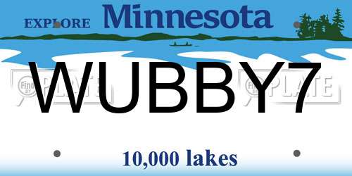 WUBBY7 Minnesota License Plate