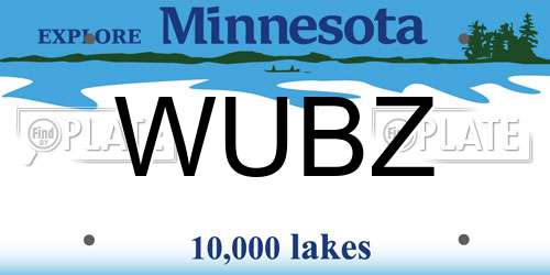 WUBZ Minnesota License Plate
