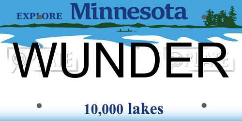 WUNDER Minnesota License Plate