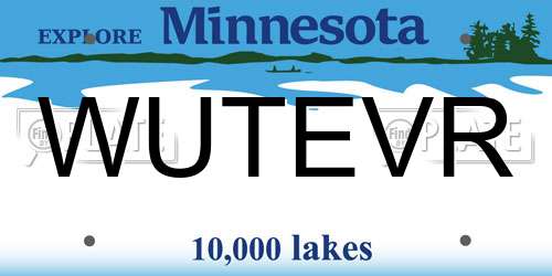 WUTEVR Minnesota License Plate