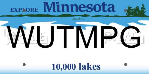 WUTMPG Minnesota License Plate