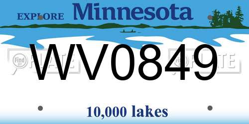 WV0849 Minnesota License Plate