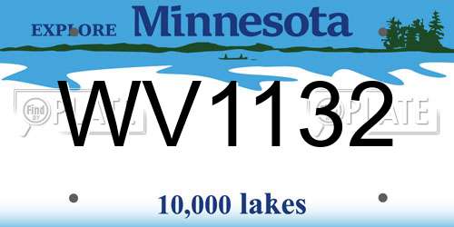 WV1132 Minnesota License Plate