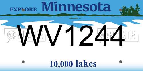 WV1244 Minnesota License Plate