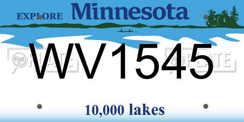 WV1545 Minnesota License Plate
