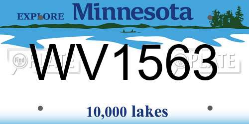 WV1563 Minnesota License Plate