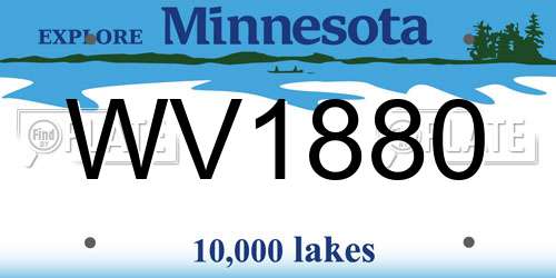 WV1880 Minnesota License Plate
