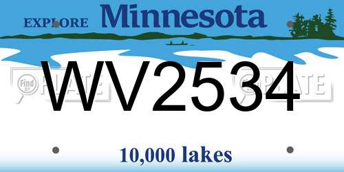 WV2534 Minnesota License Plate
