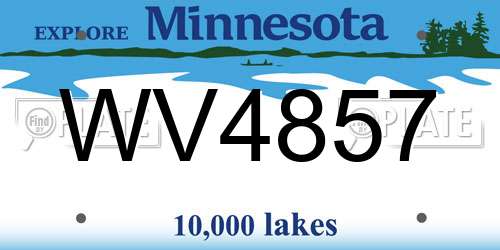 WV4857 Minnesota License Plate