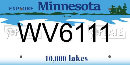 WV6111 Minnesota License Plate
