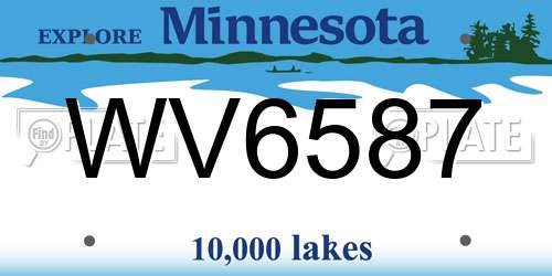 WV6587 Minnesota License Plate