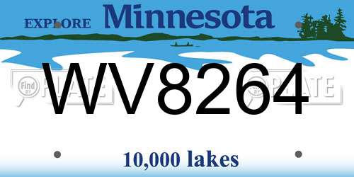 WV8264 Minnesota License Plate
