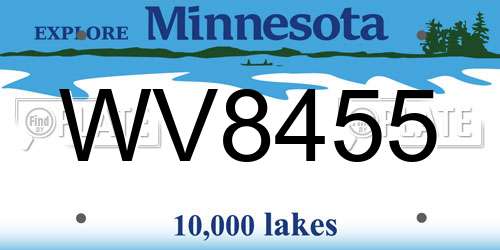 WV8455 Minnesota License Plate