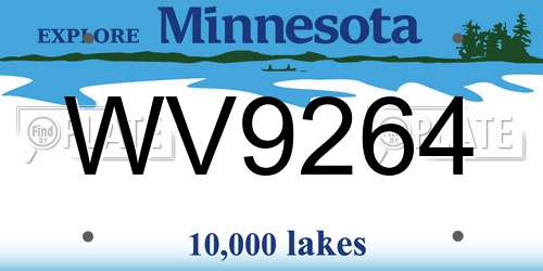 WV9264 Minnesota License Plate