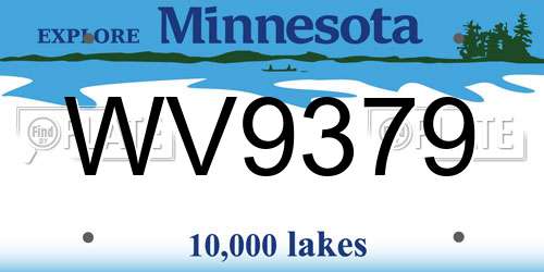 WV9379 Minnesota License Plate