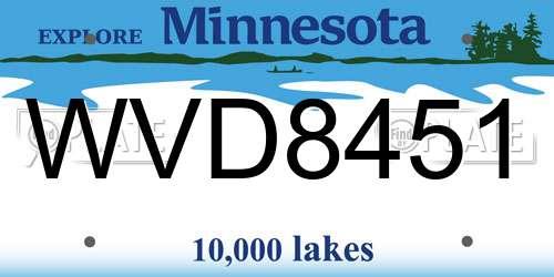 WVD8451 Minnesota License Plate