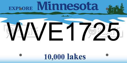 WVE1725 Minnesota License Plate